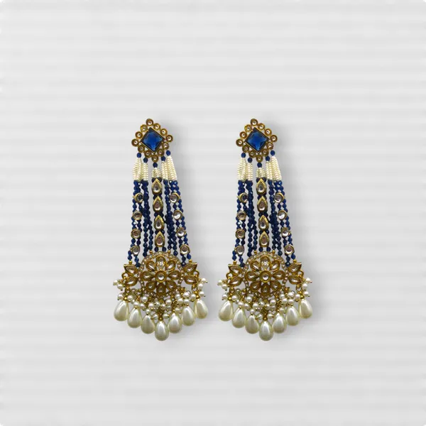 Blue_Kundan_Diamond_Stylish_&_Fancy_Earring_For_Women