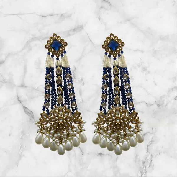 Blue_Kundan_Diamond_Stylish_&_Fancy_Earring_For_Women
