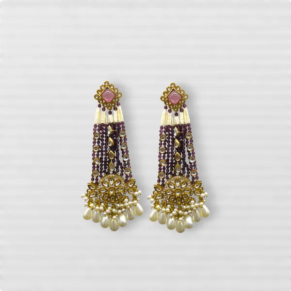 Dark_Purple_Kundan_Diamond_Stylish_&_Fancy_Earring_For_Women