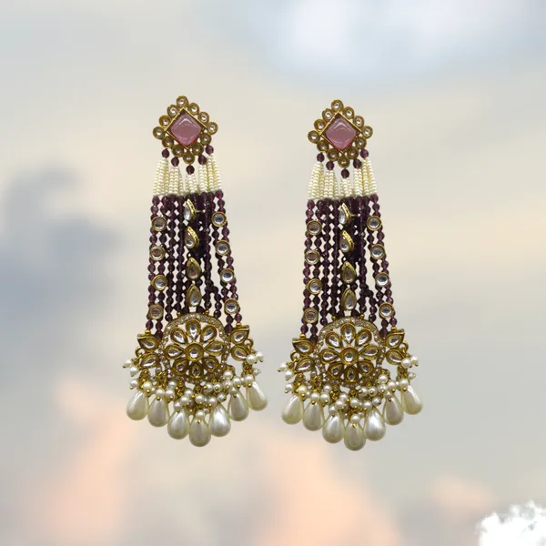 Dark_Purple_Kundan_Diamond_Stylish_&_Fancy_Earring_For_Women