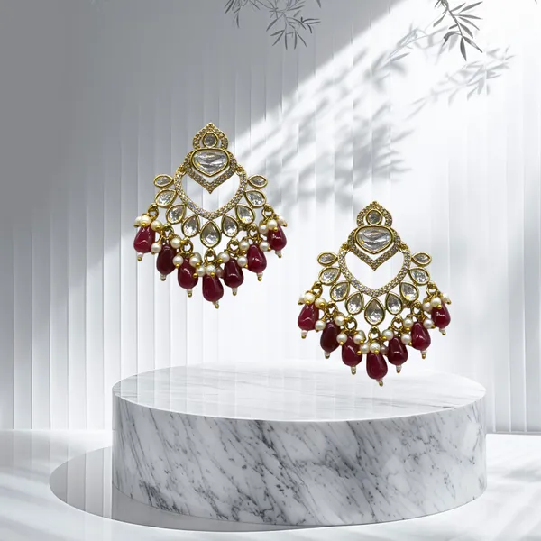 Maroon_Brass_Stylish_&_Fancy_Earring_For_Women