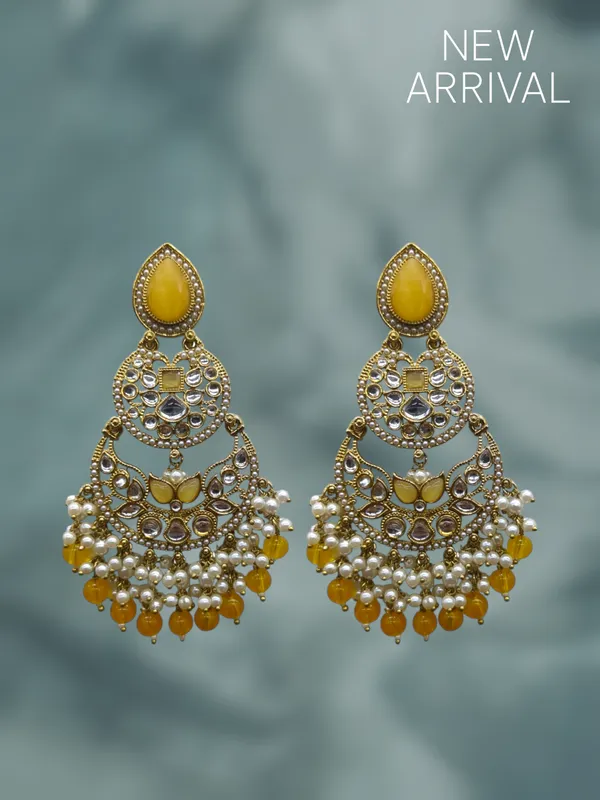 Yellow_Zinc_&_Copper_Stylish_&_Fancy_Earring_For_Women