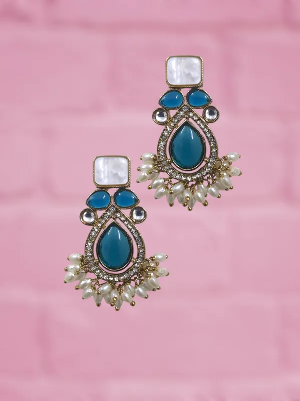 Navy_Blue_Zinc_&_Copper_Stylish_&_Fancy_Earring_For_Women