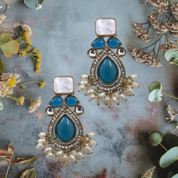 Navy_Blue_Zinc_&_Copper_Stylish_&_Fancy_Earring_For_Women