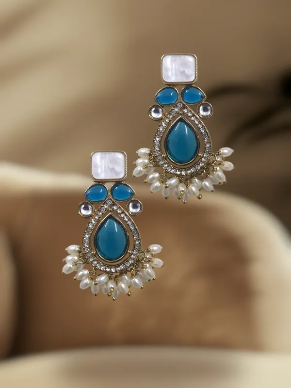 Navy_Blue_Zinc_&_Copper_Stylish_&_Fancy_Earring_For_Women