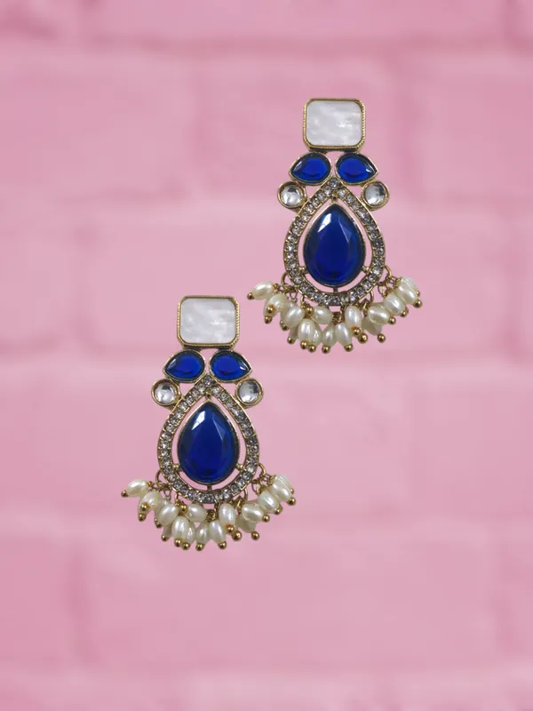 Royal_Blue_Zinc_&_Copper_Stylish_&_Fancy_Earring_For_Women