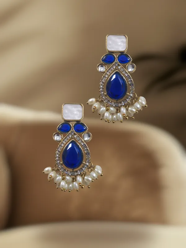 Royal_Blue_Zinc_&_Copper_Stylish_&_Fancy_Earring_For_Women