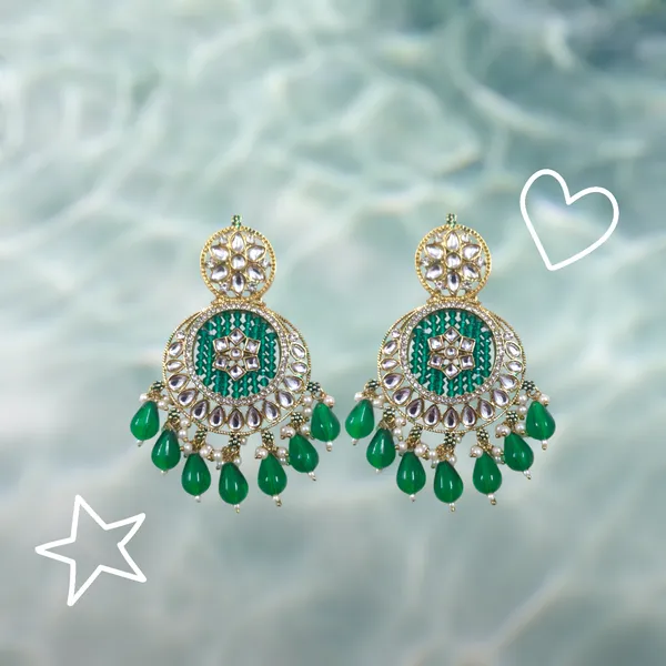 Green_Zinc_&_Copper_Stylish_&_Fancy_Earring_For_Women