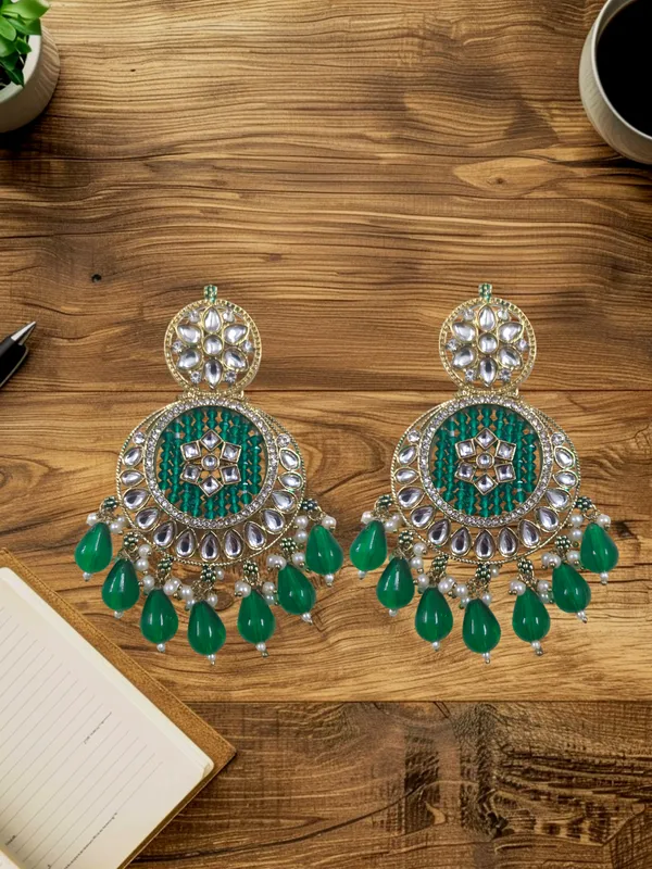 Green_Zinc_&_Copper_Stylish_&_Fancy_Earring_For_Women