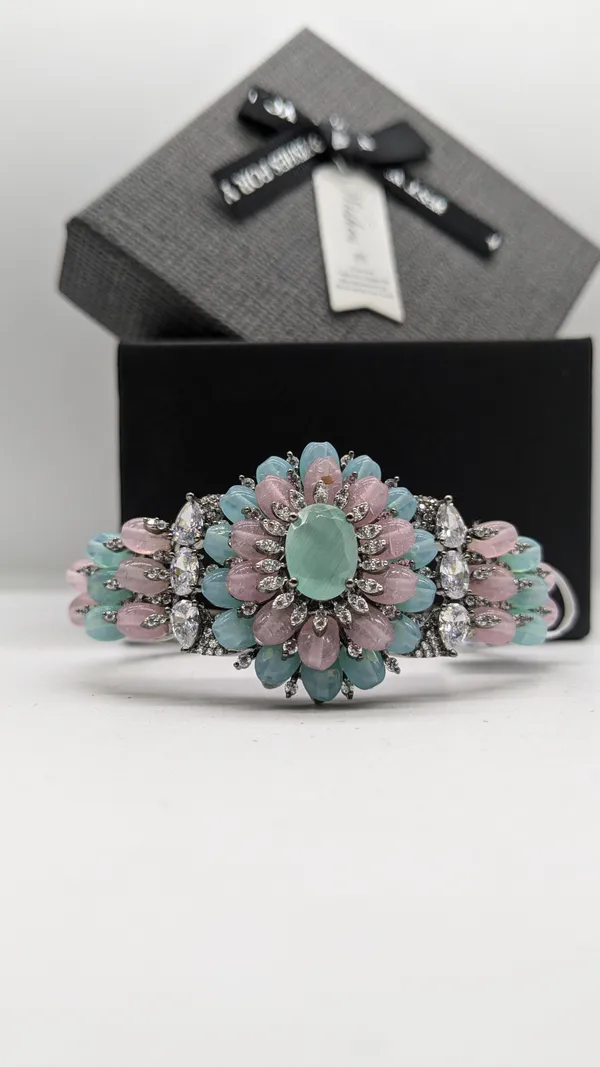 Pink_&__Sky_Brass_Bracelet_For_Women