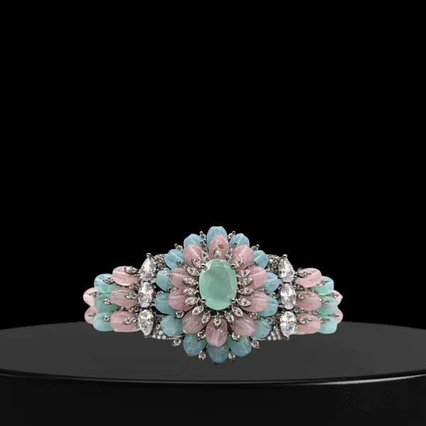Pink_&__Sky_Brass_Bracelet_For_Women