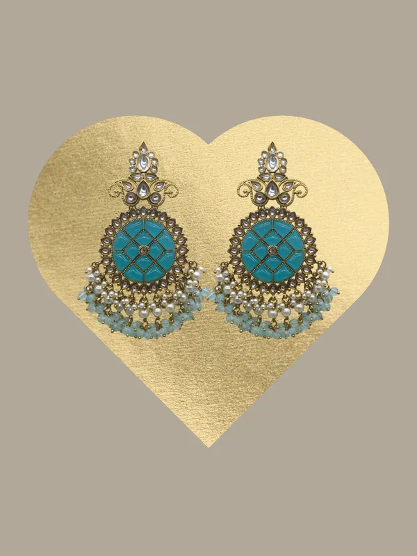 Sky_Blue_Zinc_&_Copper_Stylish_&_Fancy_Earring_For_Women