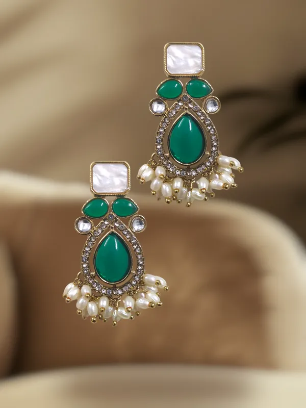 Green_Zinc_&_Copper_Stylish_&_Fancy_Earring_For_Women