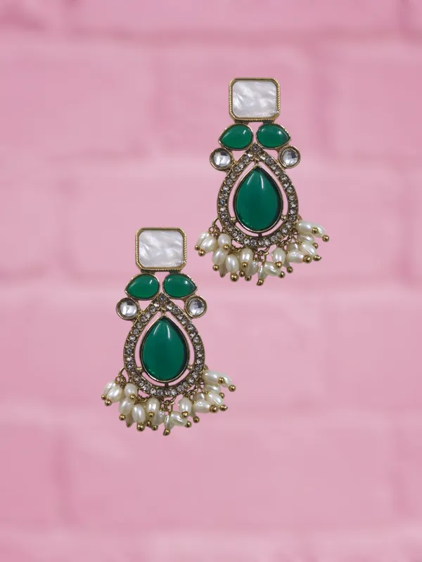 Green_Zinc_&_Copper_Stylish_&_Fancy_Earring_For_Women