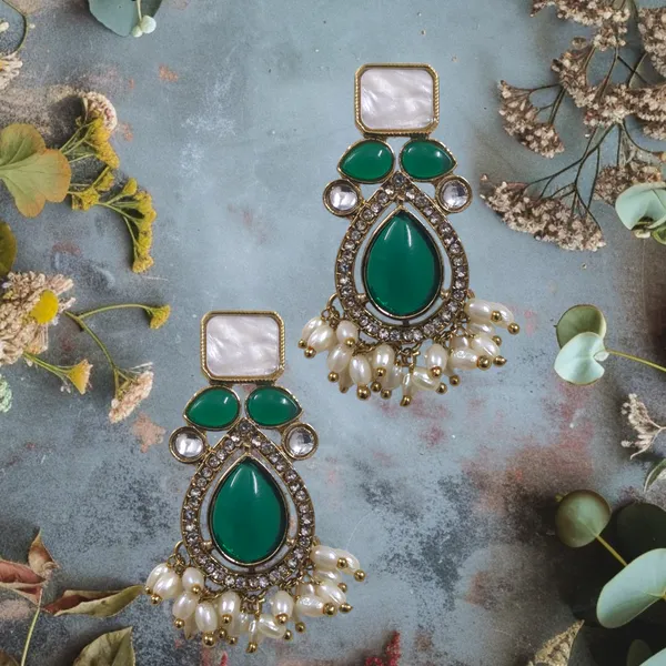 Green_Zinc_&_Copper_Stylish_&_Fancy_Earring_For_Women