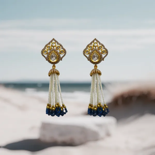 Navy_Blue_Brass_Stylish_&_Fancy_Earring_For_Women