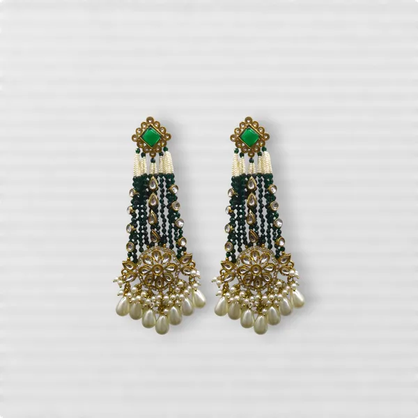 Green_Kundan_Diamond_Stylish_&_Fancy_Earring_For_Women