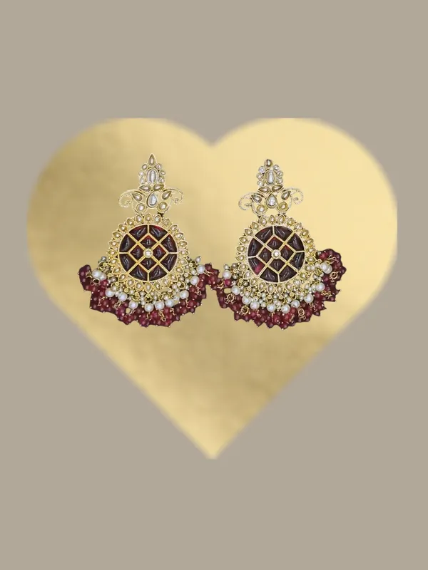Maroon_Zinc_&_Copper_Stylish_&_Fancy_Earring_For_Women