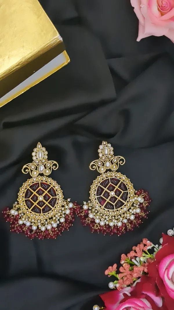Maroon_Zinc_&_Copper_Stylish_&_Fancy_Earring_For_Women