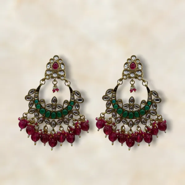 Green_&__Pink_Zinc_&_Copper_Stylish_&_Fancy_Earring_For_Women
