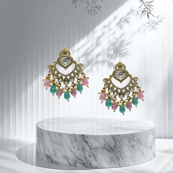 Pink_&__Pista_Brass_Stylish_&_Fancy_Earring_For_Women