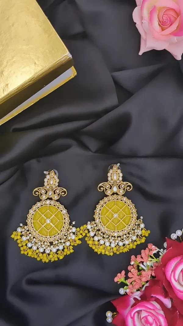 Yellow_Zinc_&_Copper_Stylish_&_Fancy_Earring_For_Women