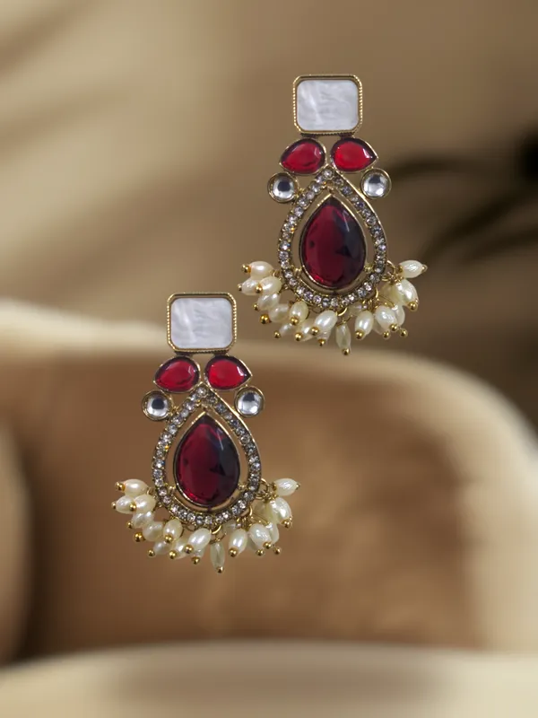 Maroon_Zinc_&_Copper_Stylish_&_Fancy_Earring_For_Women