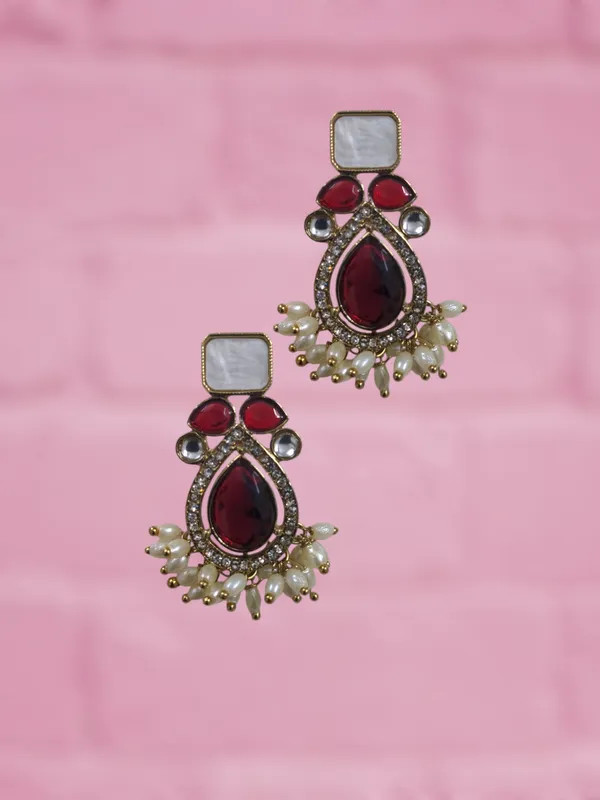 Maroon_Zinc_&_Copper_Stylish_&_Fancy_Earring_For_Women