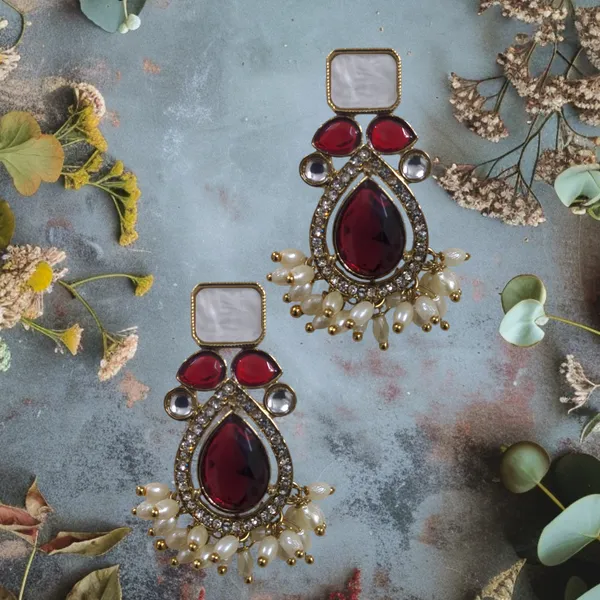 Maroon_Zinc_&_Copper_Stylish_&_Fancy_Earring_For_Women