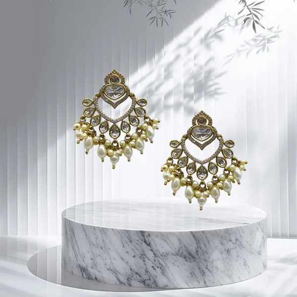 White_Brass_Stylish_&_Fancy_Earring_For_Women