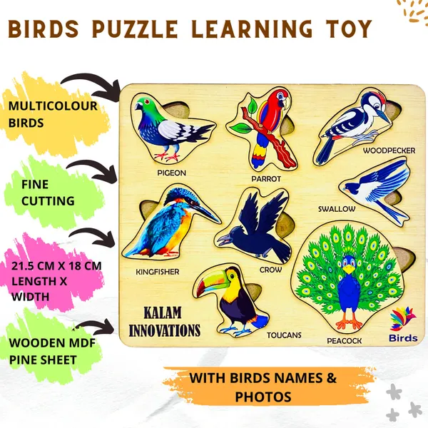 Multicolor_Pack_of_3__Wooden_Combo_Puzzle_Birds_Insects_Shapes_(21.5_*_18.5_Cm)