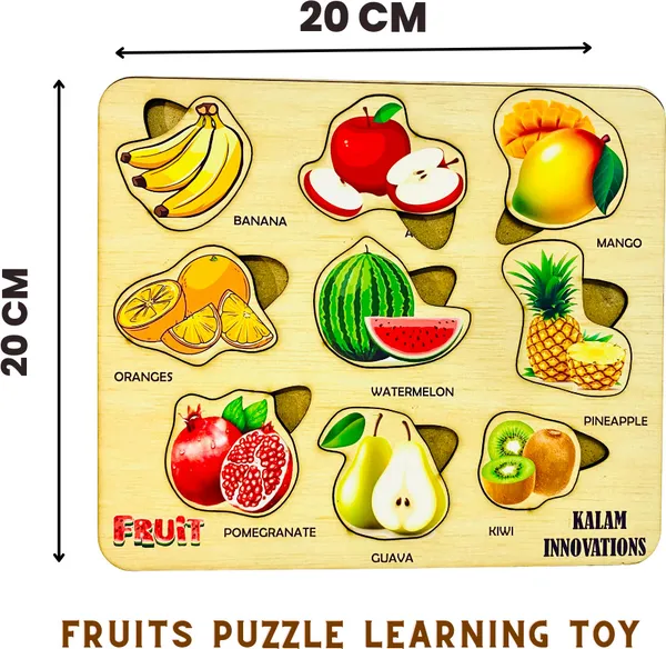Brown__Fruits_Puzzle_For_Kids_With_Names_And_Images_(20_*_20_Cm)