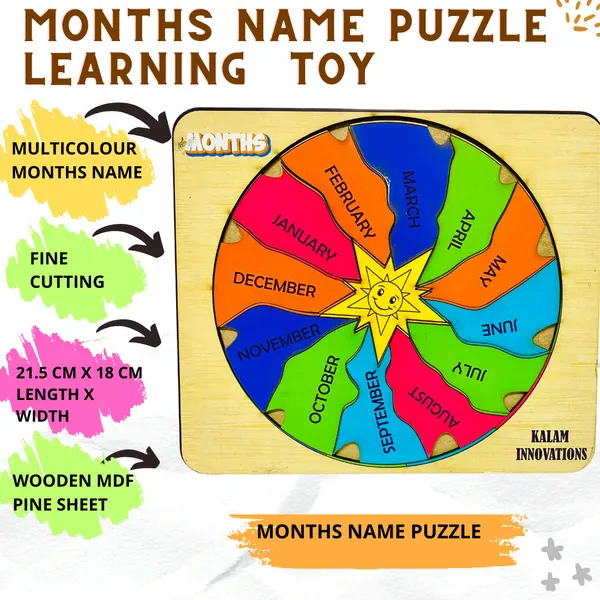 Multicolor__Wooden_Months_Name_Learning_Puzzle_(21.5_*_18.5_Cm)