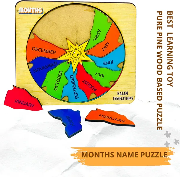 Multicolor__Wooden_Months_Name_Learning_Puzzle_(21.5_*_18.5_Cm)