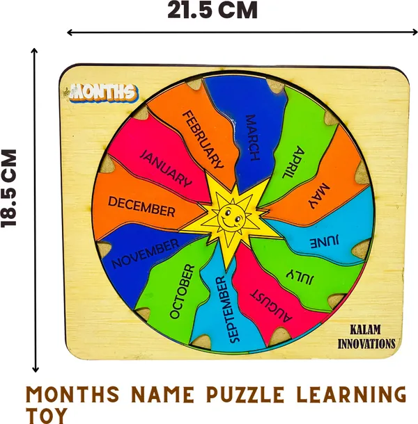 Multicolor__Wooden_Months_Name_Learning_Puzzle_(21.5_*_18.5_Cm)