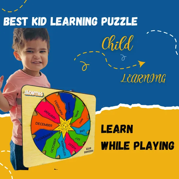 Multicolor__Wooden_Months_Name_Learning_Puzzle_(21.5_*_18.5_Cm)