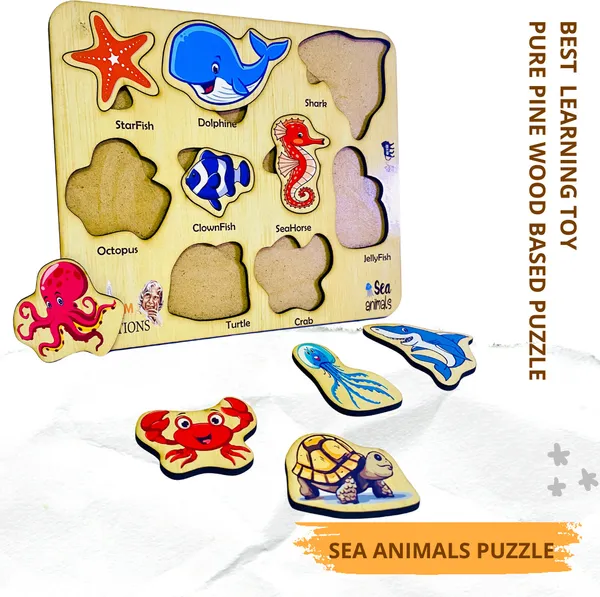 Brown_&_Green_&_Red_&_Purple__Sea_Animal_Wooden_Puzzle_For_Kids_Learning_(21.5_*_18.5_Cm)