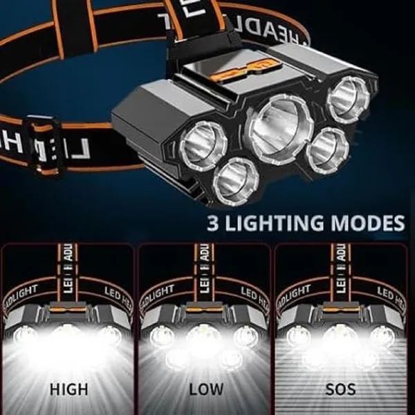 5_LED_Flashlight_Rechargeable_Camping_Headlamp