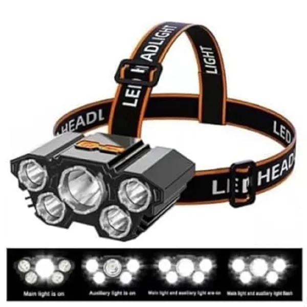 5_LED_Flashlight_Rechargeable_Camping_Headlamp