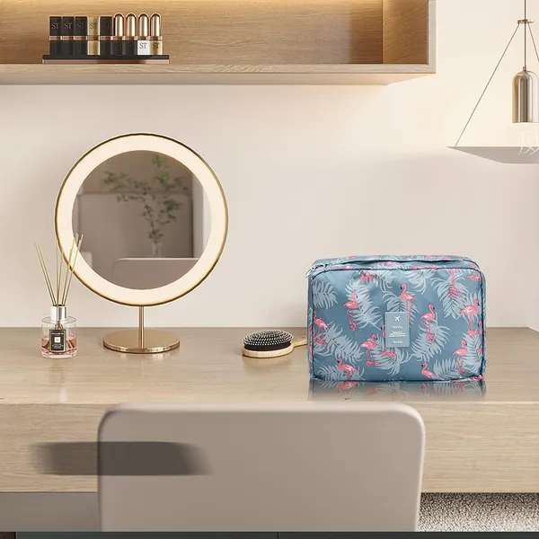 Blue_Toiletry_Bag_Travel_Toiletry_Kit_Cosmetic_Makeup_Pouch_Organizer_Foldable_Multifunction_Portable_Brush/Shaving_Kit/Medicine_Holder_Bag_&_Waterproof