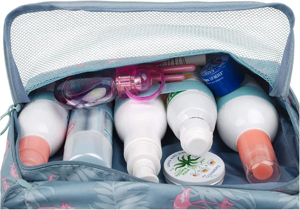 Blue_Toiletry_Bag_Travel_Toiletry_Kit_Cosmetic_Makeup_Pouch_Organizer_Foldable_Multifunction_Portable_Brush/Shaving_Kit/Medicine_Holder_Bag_&_Waterproof