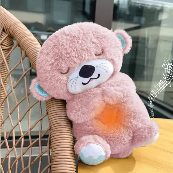 FLYTOP_Breathing_Teddy_Otter__Baby_Sensory_Sleep_Lights_Rhythmic_Simulation_Plush_for_Babies_Kids_Soothing_Sound_and_D�cor_Item,_Specialy_for_Valentine_Gift