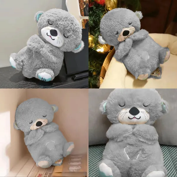 FLYTOP_Breathing_Teddy_Otter__Baby_Sensory_Sleep_Lights_Rhythmic_Simulation_Plush_for_Babies_Kids_Soothing_Sound_and_D�cor_Item,_Specialy_for_Valentine_Gift