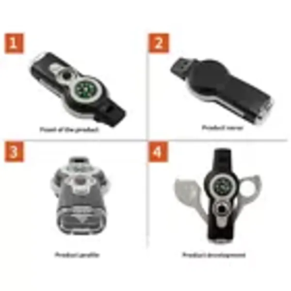 FLYTOP_Emergency_Multipurpose_Whistle,_Function_Whistle_Signal_Mirror_with_Lanyard_for_Forest_(Gray_White_orange)