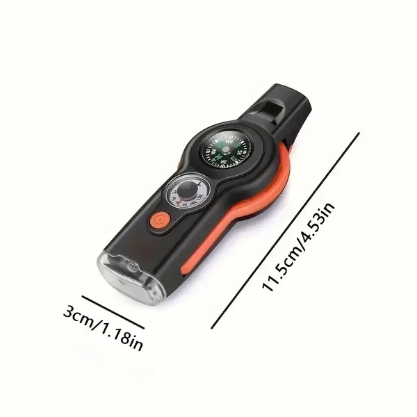 FLYTOP_Emergency_Multipurpose_Whistle,_Function_Whistle_Signal_Mirror_with_Lanyard_for_Forest_(Gray_White_orange)