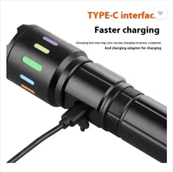 FLYTOP_METAL_ZOOMABLE_LED_TORCH-5_Modes_Flashlight,_Super_Bright_80W_LED_Light_Torch
