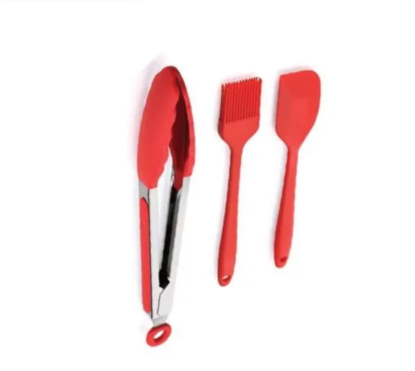 FLYTOP_Silicone_Kitchenware_Tools|Blishter_Pack_of_Tong+Oil_Brush+Ladle|_Food_Grade,_BPA_Free,_Dishwasher_Safe