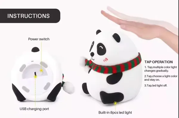 FLYTOP_Silicone_Night_Light_Children_Bedside_Lamp_USB_Charging_Panda_Touch_Sensor_Tap_Control_Night_Light_for_Kids_Gift