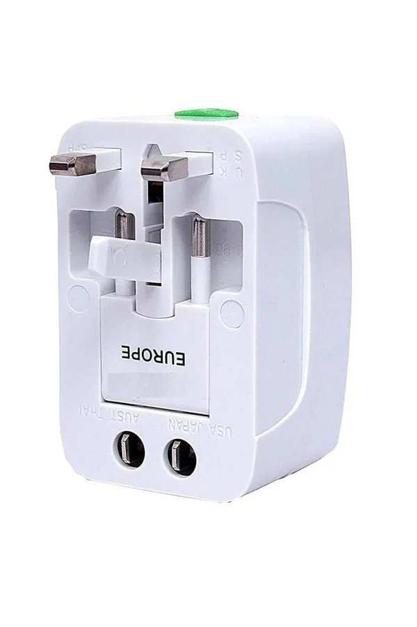 FLYTOP_Universal_Travel_Adapter_With_Built_In_Dual_USB_Charger_Ports_With_100-240V_Surge/Spike_Protected_Electrical_Plug_Worldwide_Adaptor__(White)