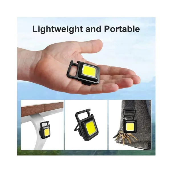 Multifunction_Rechargeable_Keychain_Led_Light_with_Bottle_Opener,_Magnetic_Base_and_Folding_Bracket_Mini_Cob_500_lumens_(Black)